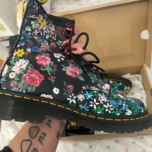 Floral Combat Boots